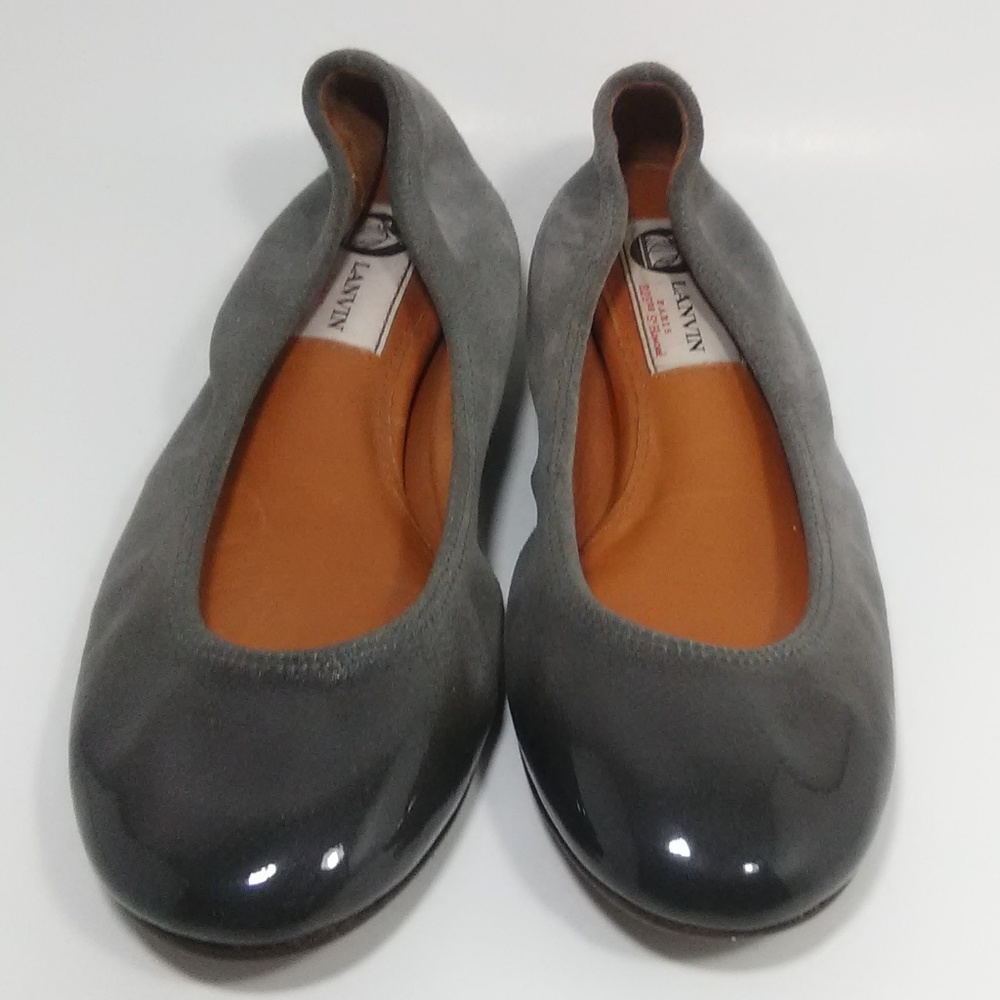 LANVIN Paris Suede Cap toe Ballerina Flats 36 6